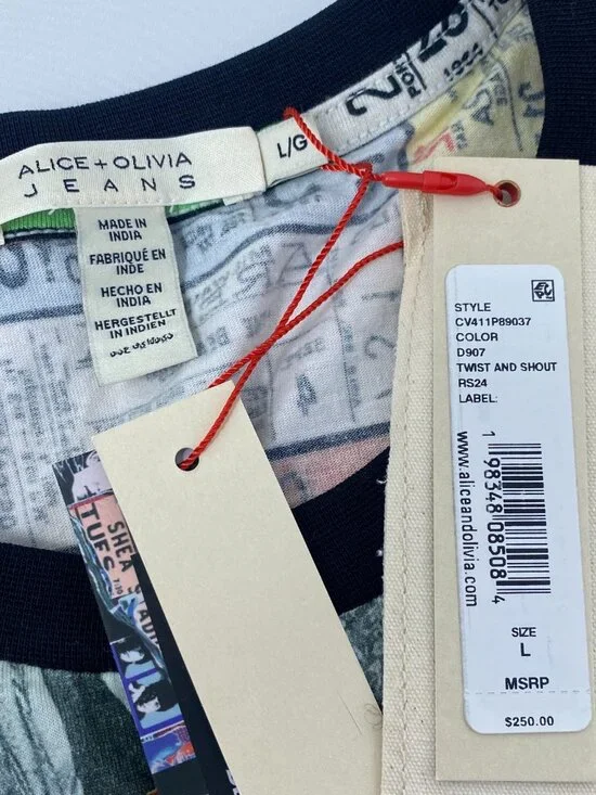 Alice + Olivia X The Beatles Micah Twist And Shout Muscle Tank Large NWT - Picture 9 of 11